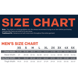 Grundens Bibs Size Chart