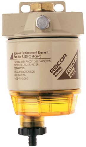 Racor Diesel Spin-On Fuel Filter/Water Separator-30GPH,2 Micron 230R2