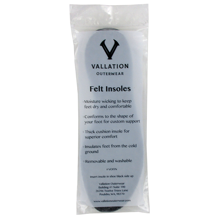 Vallation Outerwear felt insoles | Seattle Marine